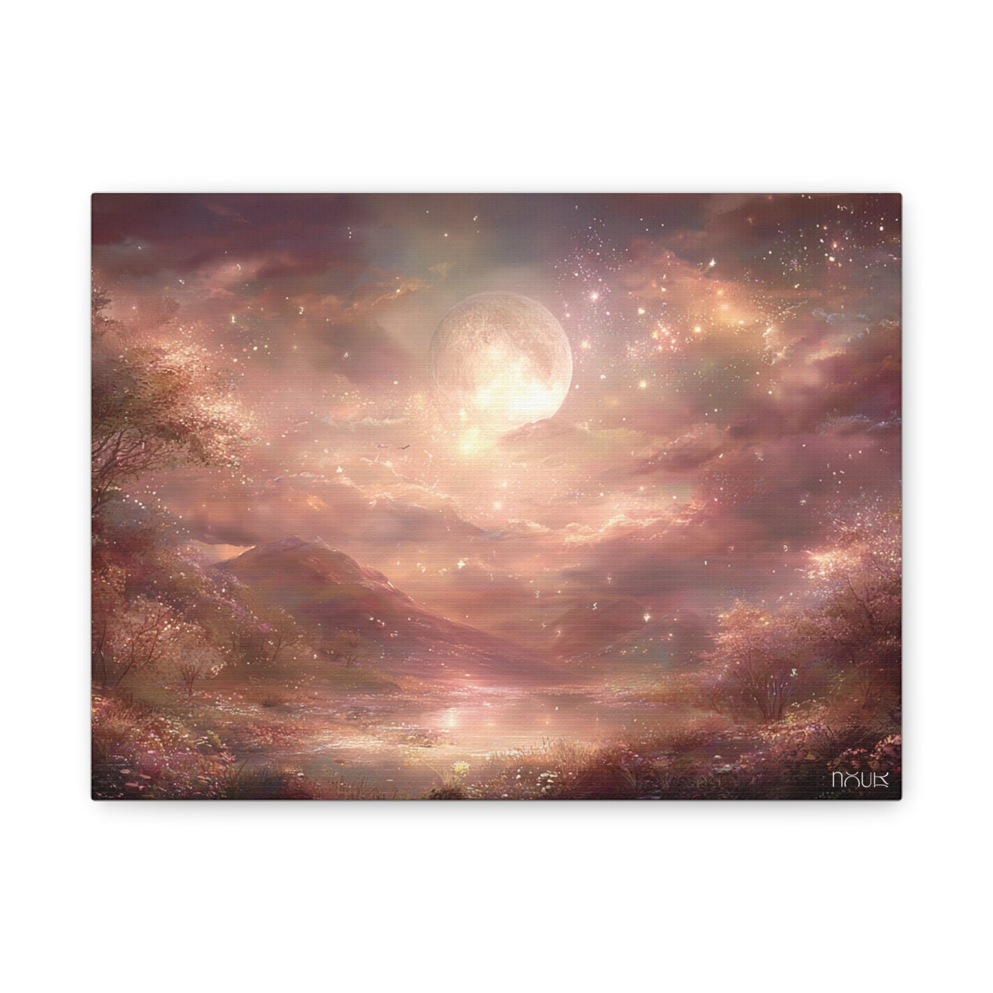 Noor Quiet Essentials | Dreamscape Moonlit Canvas Wall Art — Fantasy Lunar Landscape