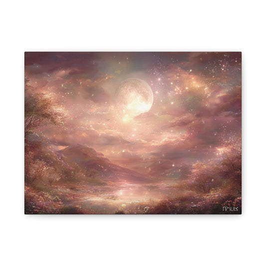 Noor Quiet Essentials | Dreamscape Moonlit Canvas Wall Art — Fantasy Lunar Landscape