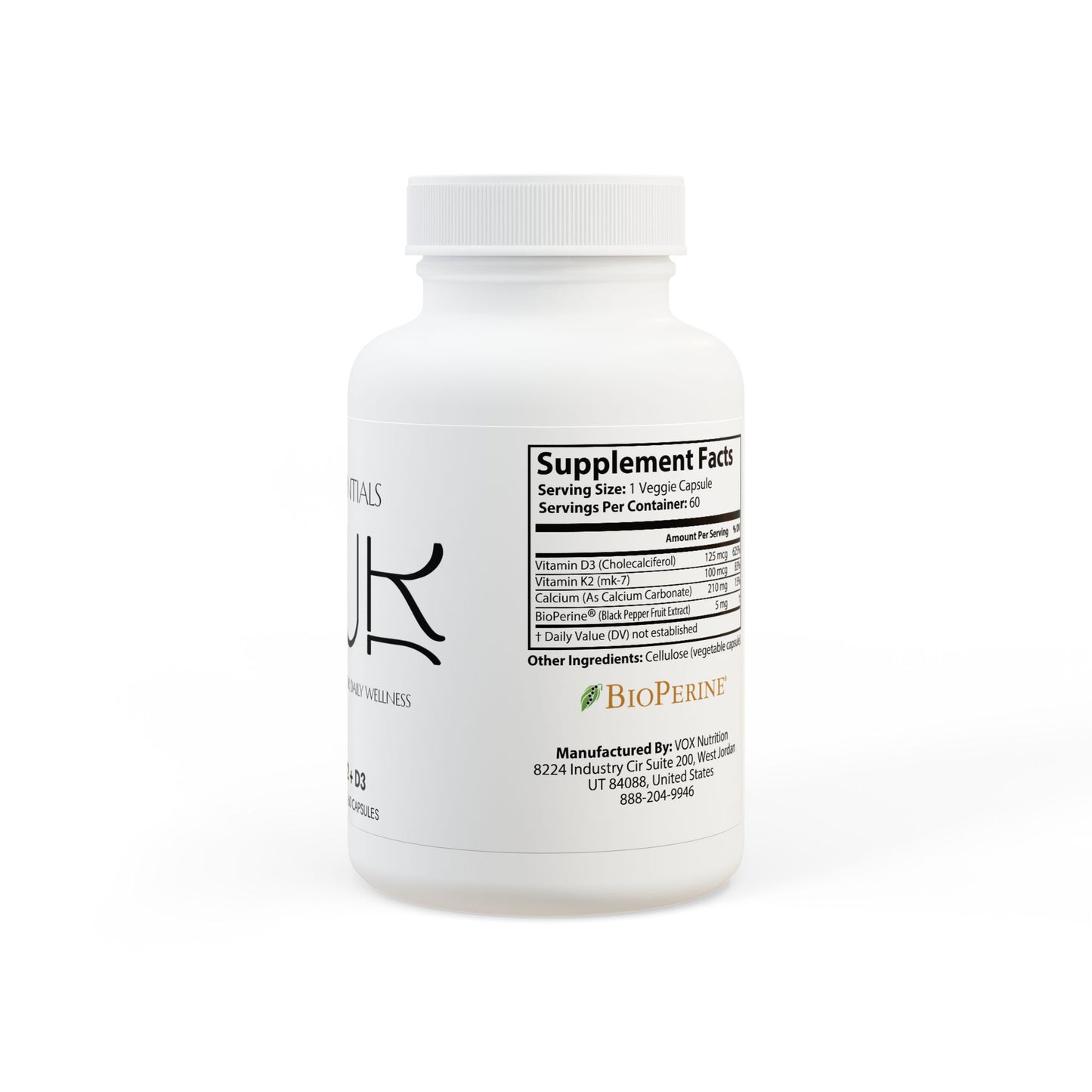 Nour Quiet Essentials | Vitamin K2 + D3 Supplement (60 Capsules)