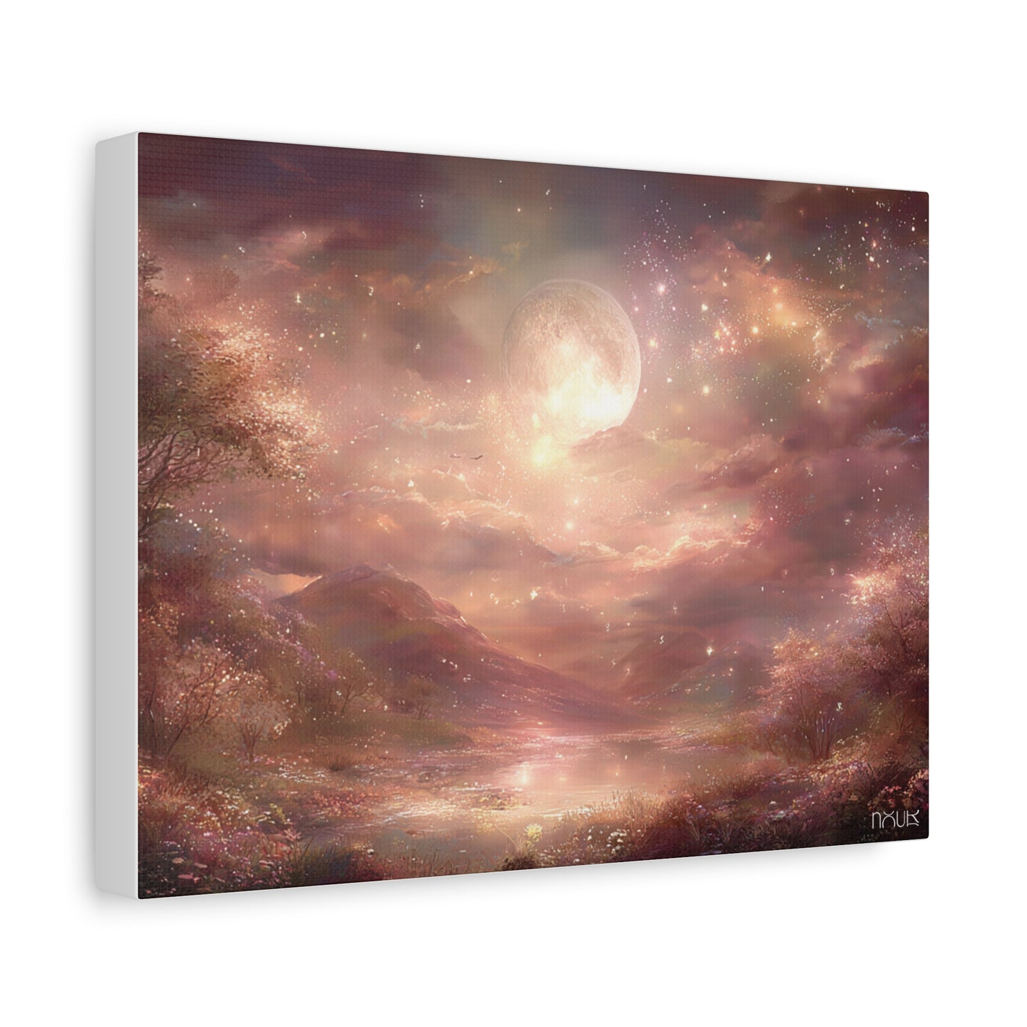 Noor Quiet Essentials | Dreamscape Moonlit Canvas Wall Art — Fantasy Lunar Landscape